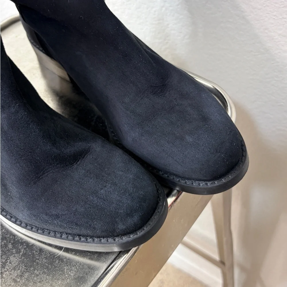 Lavorazione Artigiana Made in Italy Black Suede Over the Knee Fringe Boots 8